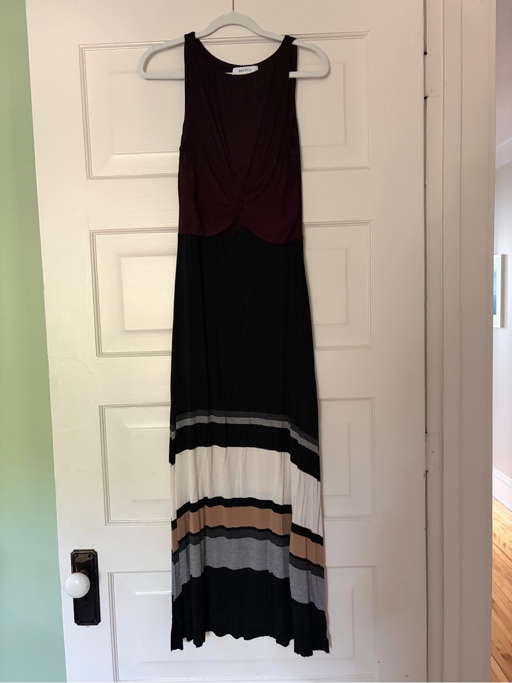 Bailey 44 Burgundy and Black Colorblock Maxi Dress